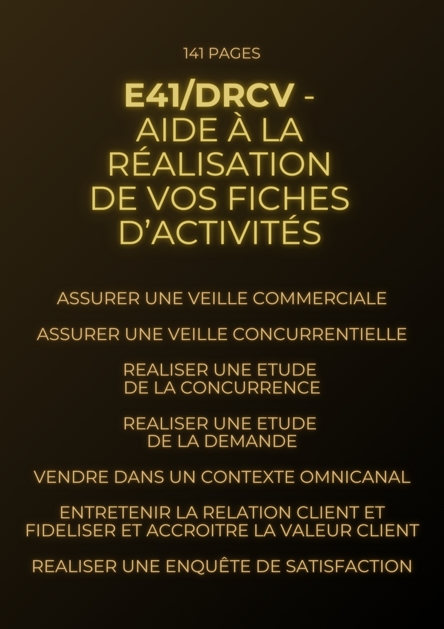 E41 DRCV - Aide à la réalisation de vos fiches d'activités