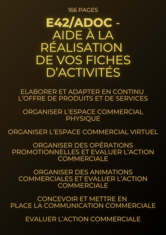 E42 ADOC - Aide à la réalisation de vos fiches d'activités