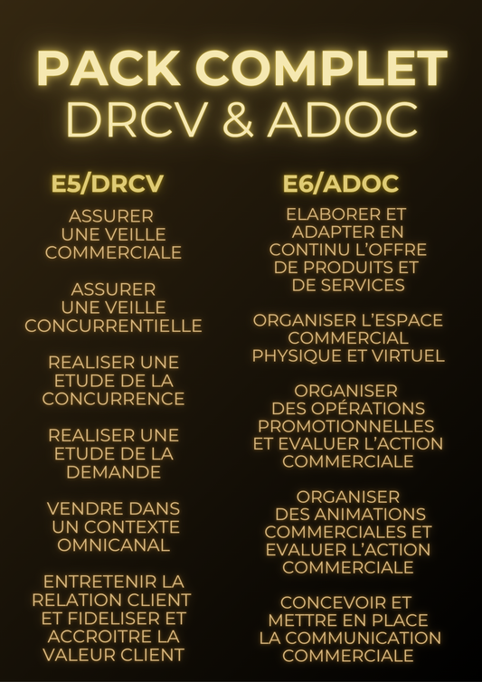 Pack complet DRCV & ADOC : Aide à la réalisation de vos fiches d'activités
